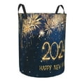 thumbnail image 2 of Xecao Happy New Year 2024 (3) Print Laundry Hamper Basket,designed for Blanket Storage and Nursery Clothes in the Bedroom, 2 of 8