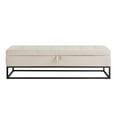 thumbnail image 3 of GZXS 58.6 Inch Velvet Storage Bench for Bedroom, Modern Upholstered Long Ottoman with Black Metal base for End of Bed/Entryway/Livingroom/Window (Beige), 3 of 9