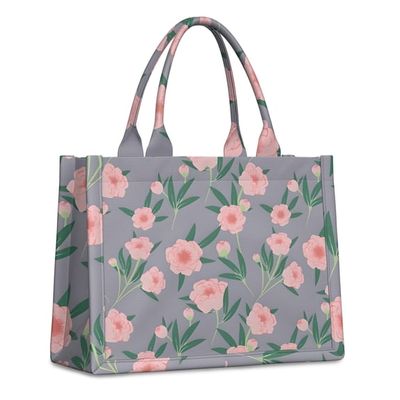 Large Capacity Tote Bag,Pioneer Flower Floral Print Pattern Handbag Fashion Luxury Tote Bag,15.7"x13"x 5.1" Inches,Laptop Compatible
