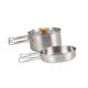 thumbnail image 2 of Juego de utensilios de cocina de acero inoxidable con asas plegables portátiles para acampar, accesorios de cocina, calor rápido y duradero para exter, 2 of 9