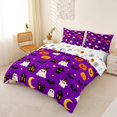 thumbnail image 2 of Homewish Halloween Witch Ghost Bedding,Jack O Lantern House Pattern Duvet Cover Full,Violet Black,Halloween Reversible,3pcs,1 Duvet Cover and 2 Pillowcases, 2 of 6