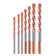 thumbnail image 1 of Kit 7 Pcs Broca Multifuncional Vidrio Azulejo Pared Concreto Plata/Naranja, 1 of 6