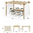thumbnail image 2 of WildBreak 10 x 13 feet Outdoor Pergola, with Canopy and Side Mesh Screen, Beige & White, 2 of 7