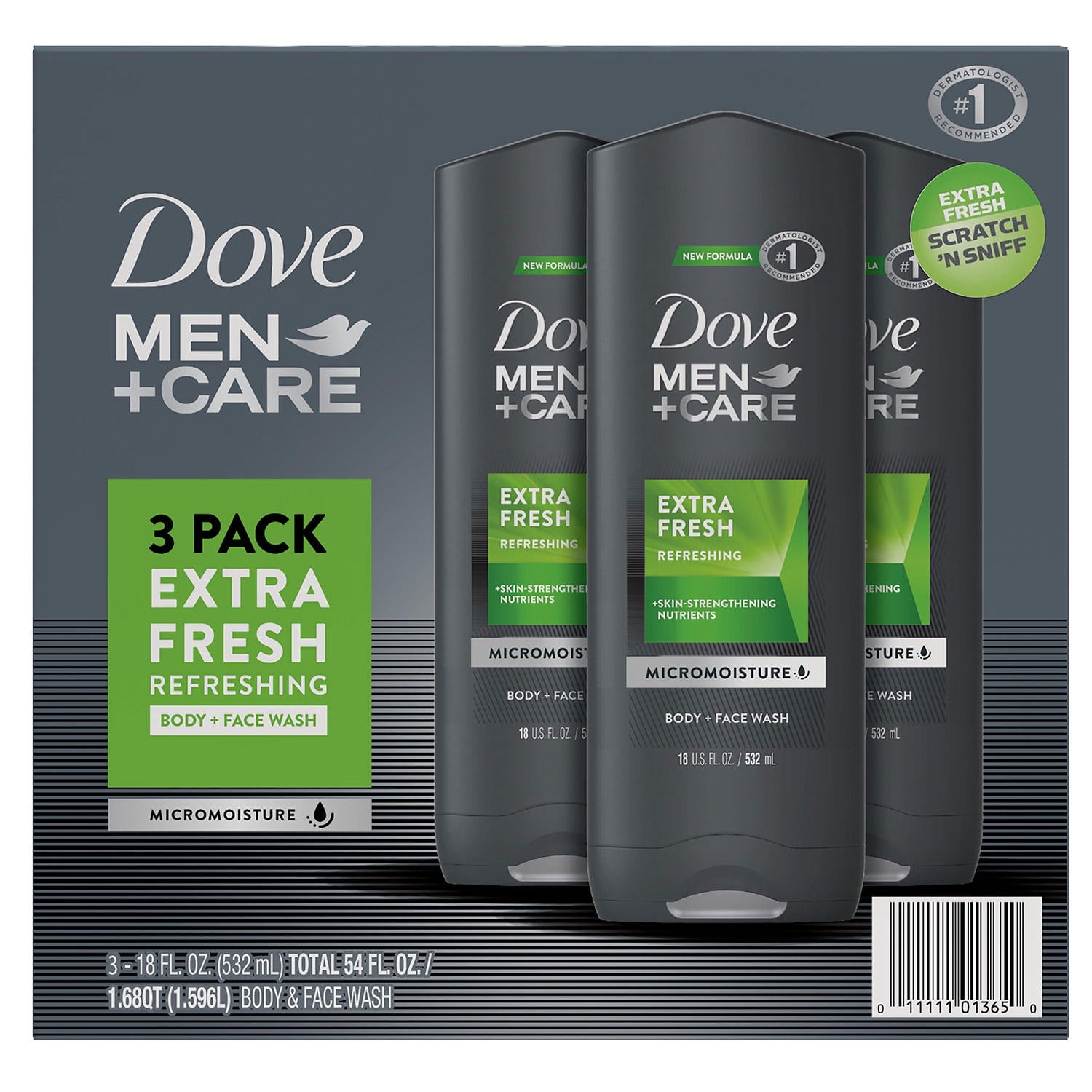 Dove Men+Care Body and Face Wash, Extra Fresh (18 oz., 3 pk.)