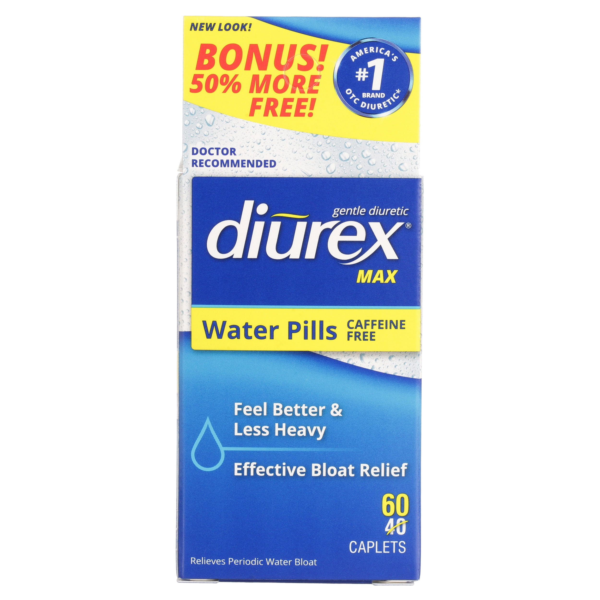 Diurex Max Water Pills - Maximum Strength Caffeine Free Diuretic - Relieve Water Bloat - 40 ct - Walmart.com - Walmart.com Diurex Max Water Pills - Maximum Strength Caffeine Free Diuretic - Relieve Water Bloat - 40 ct - Walmart.com - Walmart.com