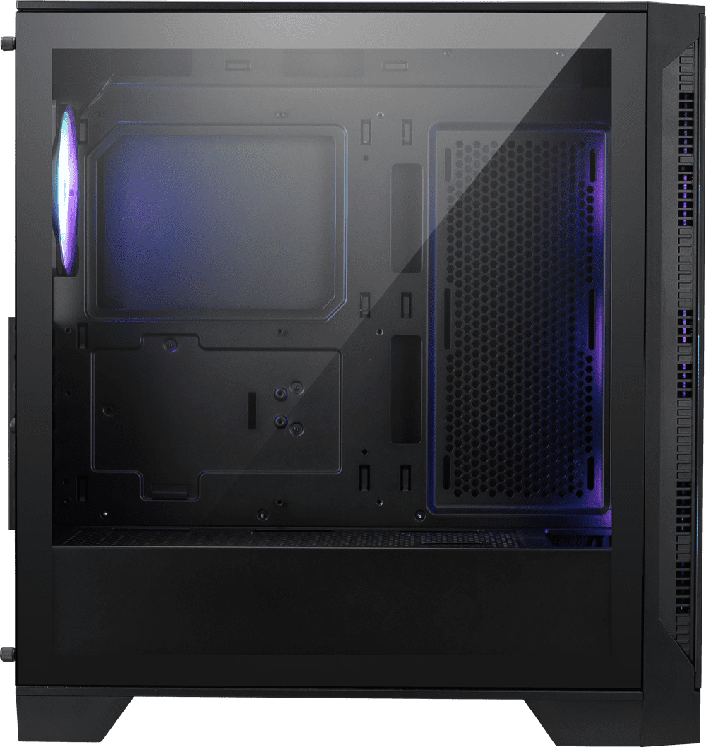 MSI MAG FORGE 321R AIRFLOW WMT ARGB Mid-Tower ATX PC Case - 4X Pre-installed Fans, High Airflow, Magnetic Dust Filter, Black