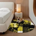thumbnail image 2 of Yellow Black Round Area Rug 6Ft Washable Circle Rugs for Bathroom Office, Modern Abstract Art Botanical Non-Slip Carpet Floor Mats Indoor Outdoor Carpet Runner Aesthetic Home Decor, 2 of 8