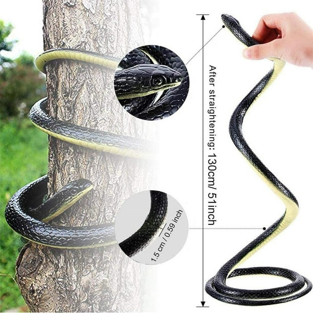 Serpiente realista, juguete de serpientes de Halloween de goma de jardín realista largo, serpiente falsa de alta capacidad