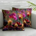 thumbnail image 3 of Orinice Flowers Graphic Decorative Cushion Throw Pillow Cover for Home Couch Square Living Room Bed Sofa Soft and Durable 1PC 22x22in, 3 of 5