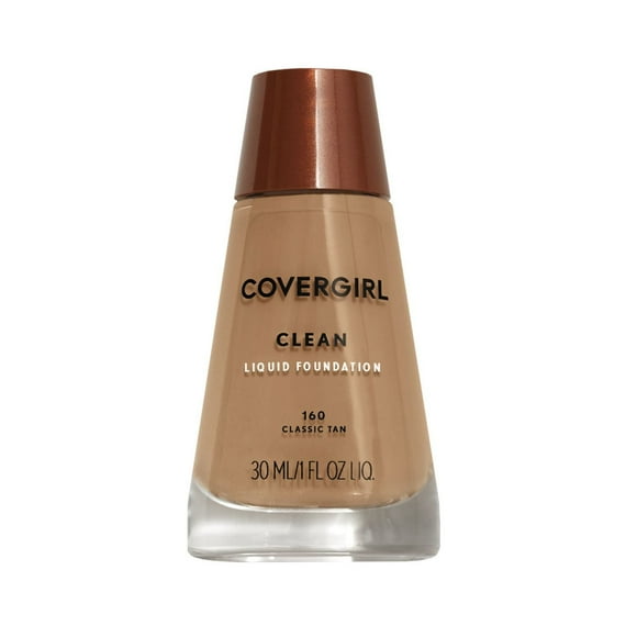 COVERGIRL Clean Liquid Foundation, lightweight, breathable liquid makeup, natural effect, water-based, non comedogenic, 100% Cruelty-Free