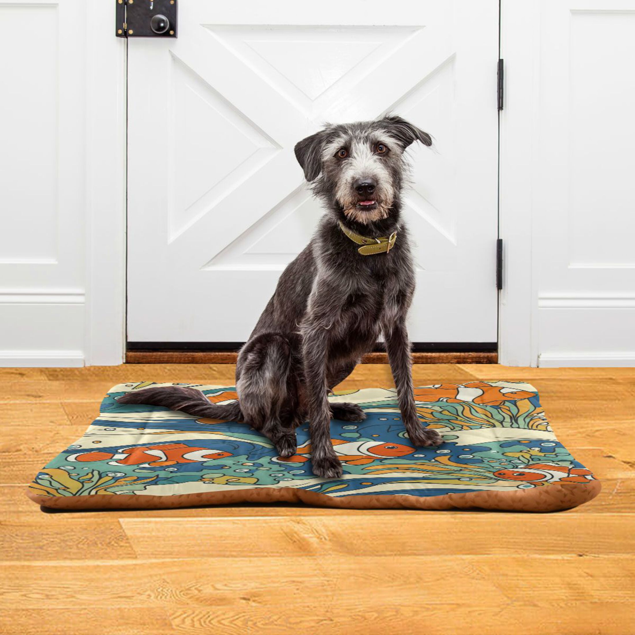 Qxltty Cute Clownfish Patterns Ped Pad Wear-resistant and Hard to Bite Through Sleeping Pad for Small Medium Large Dogs Winter Pet Bed 36×24in