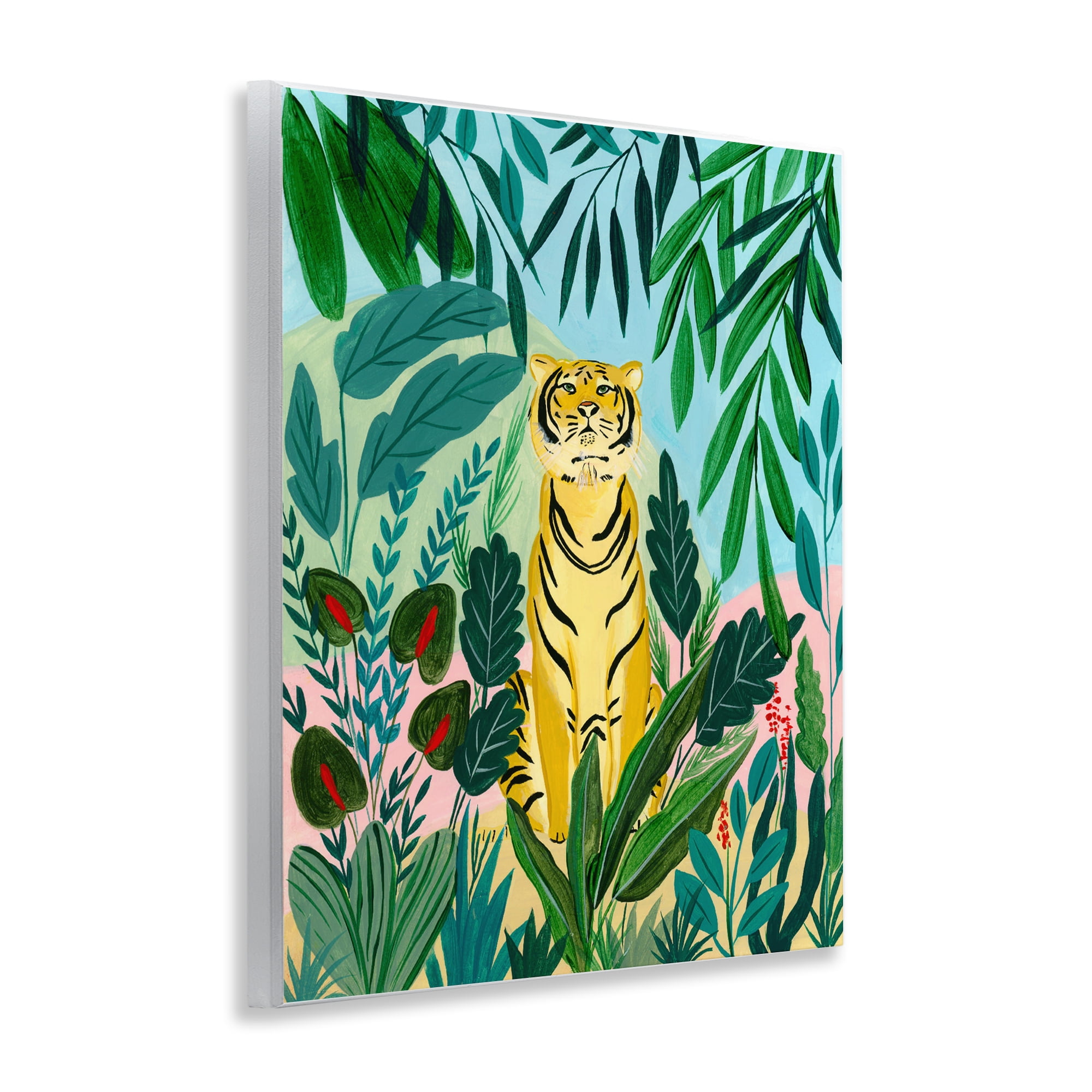 Stoic Tiger Tropical Forest Wall Plaque Art, design by Nabeela Rumi