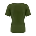 thumbnail image 2 of Womens Summer Short Sleeve T Shirts Slim Fit One Piece Cutout Scoop Neck Going Out Date Night Tops, 2 of 5