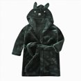 thumbnail image 6 of NOLDARES Boys Girls Fleece Robe Hooded Toddler Soft Bathrobe Pajamas Sleepwear for Kids Girls,Green,5-6 Y, 6 of 9