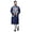 Dark Blue2, variant on Atasi Men Mandarin Collar Solid Kurta Churidar Pajama & Printed Nehru Jacket Set