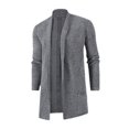 thumbnail image 4 of Gabardina entallada de estilo medio largo para hombre de otoño, suéter para hombre, chaqueta tipo cárdigan de talla grande, 4 of 6