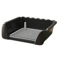 thumbnail image 1 of Inodoro para perros, bandeja de entrenamiento para ir al baño con poste para conejos y animales pequeños de interior. Negro, 1 of 8
