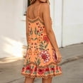 thumbnail image 5 of Kilaqueen Boho Floral Sundress for Women, Spaghetti Strap V Neck Fit and Flare Summer Mini Dress for Beach Vacation Resort Party Brunch and Casual Wear, 5 of 5