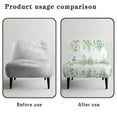 thumbnail image 5 of ZIATUBLES Small Chair Slip Covers Soft Armless Couch Slipcover Stretch Accent Chair Cover with Elastic Band Removable Washable Chair Decor Protector Cover, Green Leaf Twig White, 5 of 7