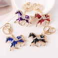 thumbnail image 4 of Jiibva Rhinestone Horse Keychain Alloy Horse Keyring Sparkling Crystal Bag Keyring for Women Car Key Fob Charm Stylish Pendant for Handbags Backpacks, 4 of 7