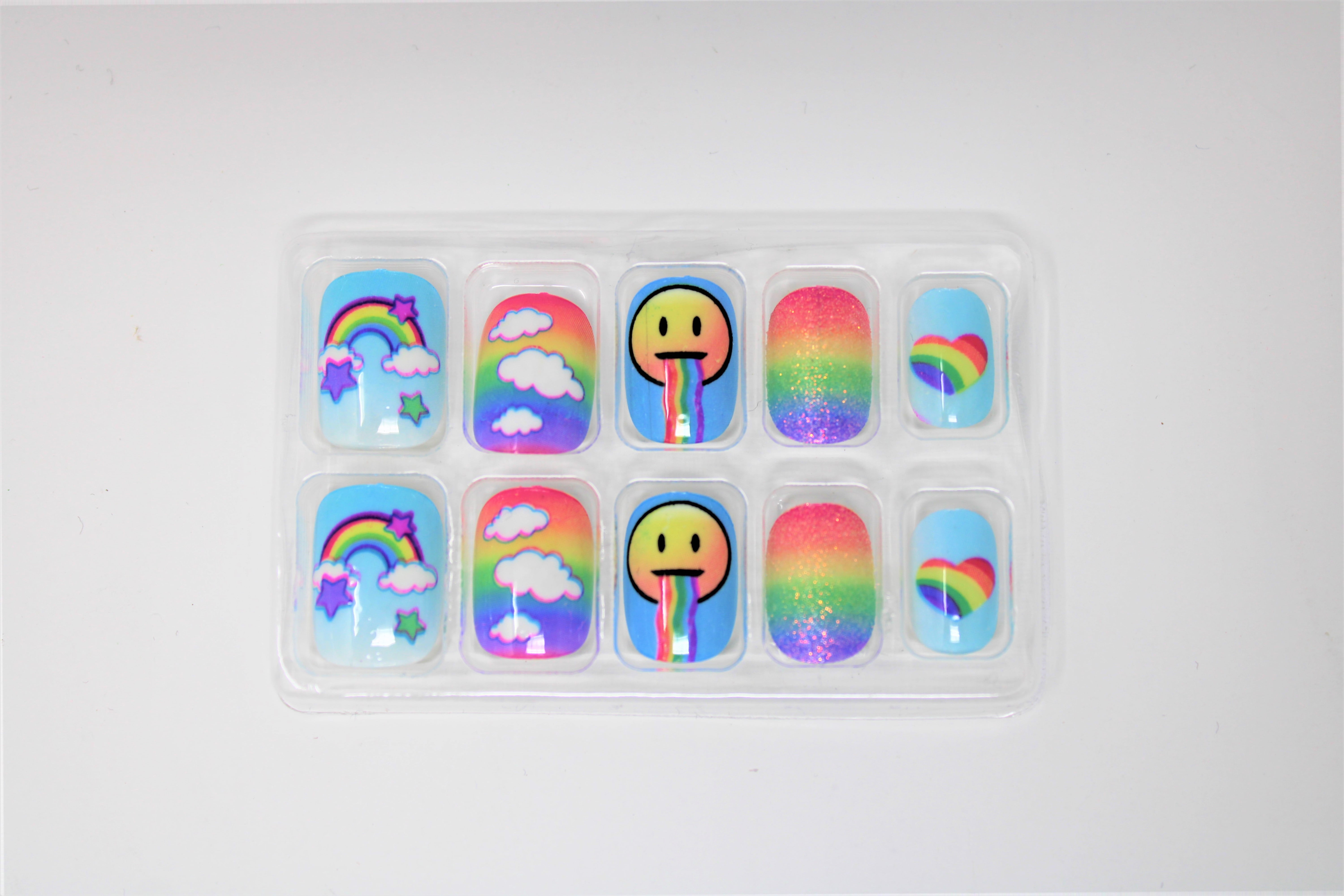 (2 pack) Faux Nails 10 piece set, Mutli Designs, 4 Pack, Simply Sweet