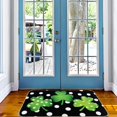 thumbnail image 6 of St. Patricks Day Door Mat Green Shamrock Clover Front Door Mat with Anti-Slip Rubber Back Irish Black White Polka Dot Print Felt Doormat for Indoor Outdoor Kitchen Home Decor, 17 x 29 Inch, 6 of 6