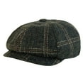 thumbnail image 2 of XIAOCHA Mens Plaid‑Woven Newsboy Cap Solid Structured Crown Newsboy Caps Urban Walk Newsboy Hat,Brown, 2 of 8