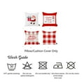 thumbnail image 7 of Decorative Christmas Themed Throw Pillow Cover Set of 4 Square 18" x 18" White & Red for Couch, Bedding, 7 of 7