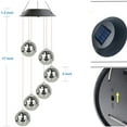 thumbnail image 6 of Solar Black Shell Wind Chime LED Light - Mirror Ball Design, Auto Solar Charging, Waterproof Hanging Decorative Light for Outdoor Garden Yard Patio, Silver, 1pc, 6 of 9