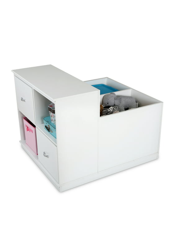South Shore Mobby Mobile Storage Unit-Color:White,Design / Pattern:Modern,Finish:Pure White,Material:Laminated particleboard
