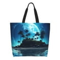 thumbnail image 1 of Fotbe Hawaiian Beach Pirate Moon Bolsa Tote Estética de Lona con Estampado para Mujer - Bolsa Reutilizable de Hombro Casual para Vacaciones, Compras, Trabajo y Gimnasio, 1 of 8