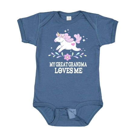 

Inktastic My Great Grandma Loves Me Unicorn Gift Baby Girl Bodysuit