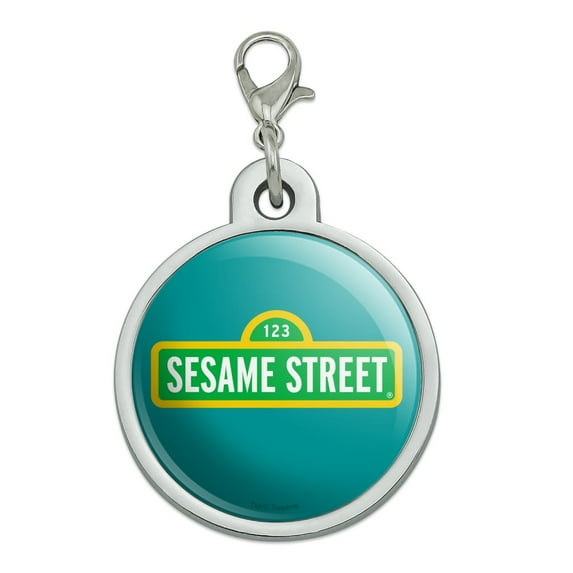 Sesame Street Logo Chrome Plated Metal Pet Dog Cat ID Tag