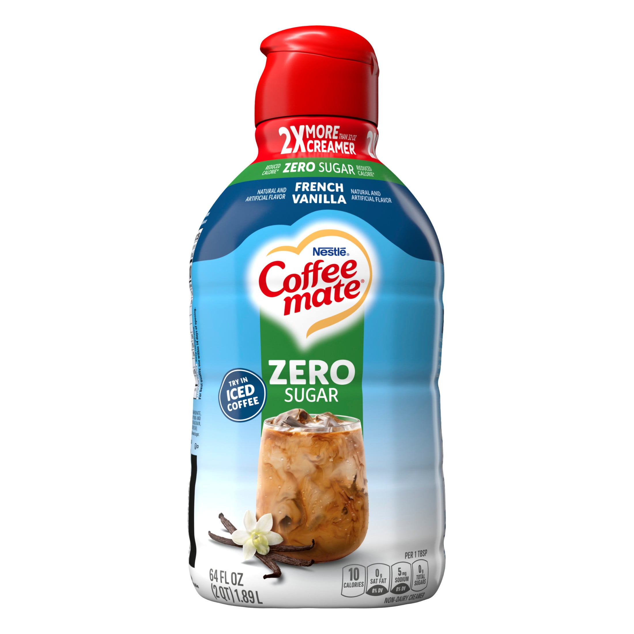 Coffee mate French Vanilla Flavored Coffee Creamer, Zero Sugar, Gluten-Free, 126 Servings 64 fl oz