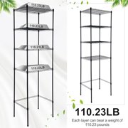 White 4-Tier Adjustable Microwave Rack Over Mini Fridge Storage Shelf
