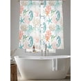 thumbnail image 5 of Teal Seahorse Starfish Sheer Curtains 2 Panels Set Summer Beach Coral Shell Watercolor Sheer Window Curtains Light Filtering Rod Pocket Voile Drapes for Bedroom Living Room 52"x63", 5 of 8