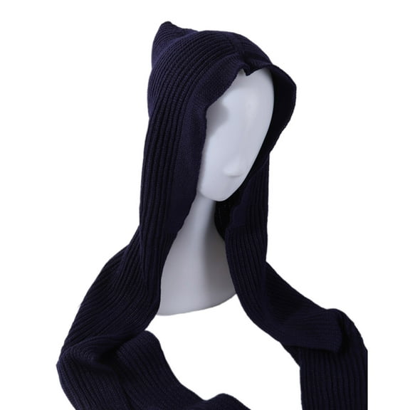 Aellinatey Hooded Scarf Hat Knit Hooded Shawl Wrap Crochet for Head Scarf One Piece Scarf