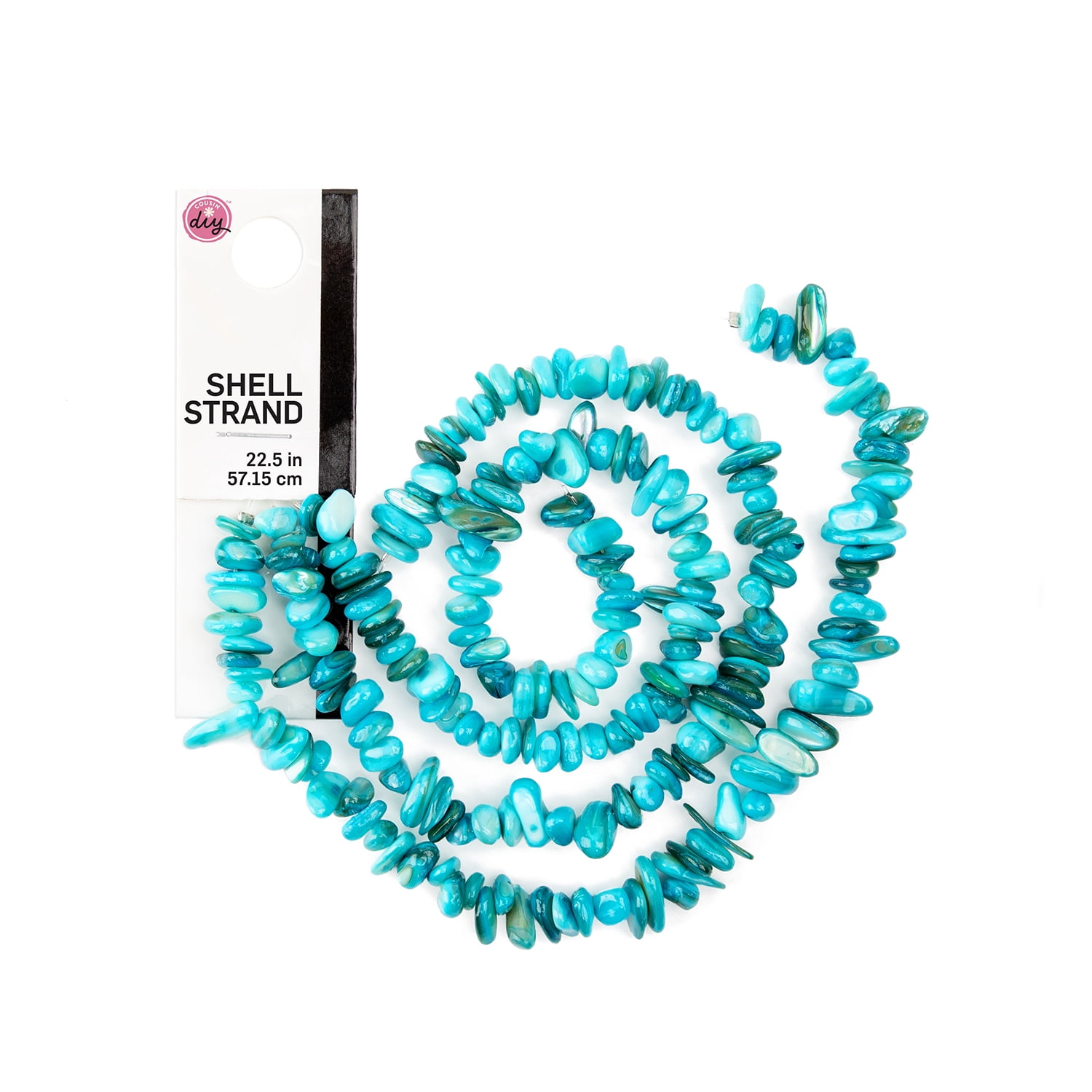 (2 pack) CousinDIY® 3-Strand Shell Bead Set, Turquoise Blue, 7.5-Inch Strands, 115 Pieces, Total Length 22.5 Inches, Adult Unisex