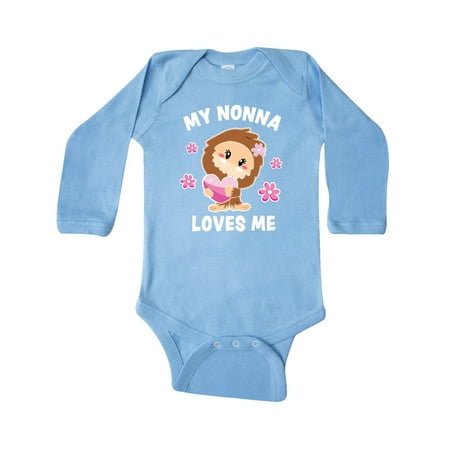 

Inktastic My Nonna Loves Me with Bigfoot Gift Baby Girl Long Sleeve Bodysuit