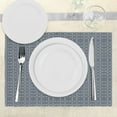 thumbnail image 3 of Ambesonne Eastern Place Mats Set of 4, Wavy Floral Sprouts, Standard Size, Charcoal Grey Dark Blue, 3 of 6