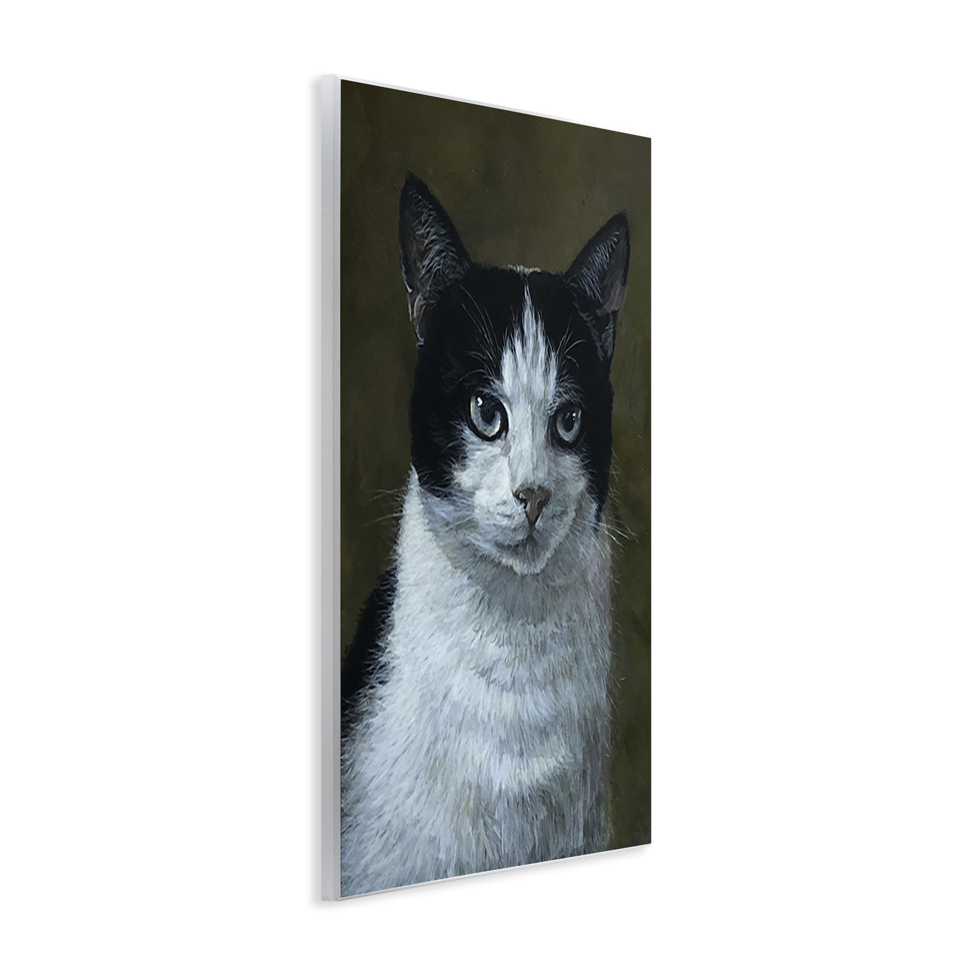 Stupell Industries Black & White Cat Angst Animals Painting Unframed Art Print Wall Art, 10 x 15
