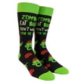 thumbnail image 2 of Youth Zombies Eat Brains so You're Safe Socks Funny Sarcastic Humor Halloween Vintage Footwear, 2 of 8