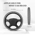 thumbnail image 3 of Uemuo Black White Plaid Printed Car Elastic Steering Wheel Cover - Universal Car Accessory for Diverse Cars Anti-Slip, and Comfortable- 15", 3 of 8