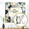thumbnail image 3 of Designart "Time-Worn Charm In Beige Vintage Tiles" 0 Square Mirror For Wall Decor - Large Teal Square Mirror Printed Wall Decor - Modern Square Living Room Mirror, 3 of 5