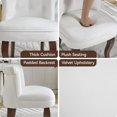 thumbnail image 4 of Velvet Vanity Stool Makeup Chair With Back, Upholstered Tufted Accent Seat With Solid Wood Legs For Bedroom Dressing Room Living Room, Mid Century Style, White, 1 Pack, 4 of 7