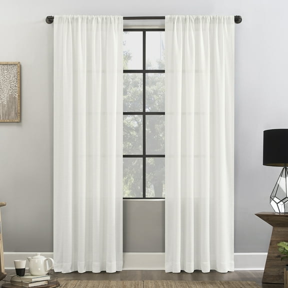 Clean Window Waffle Texture Anti-Dust Curtain Panel
