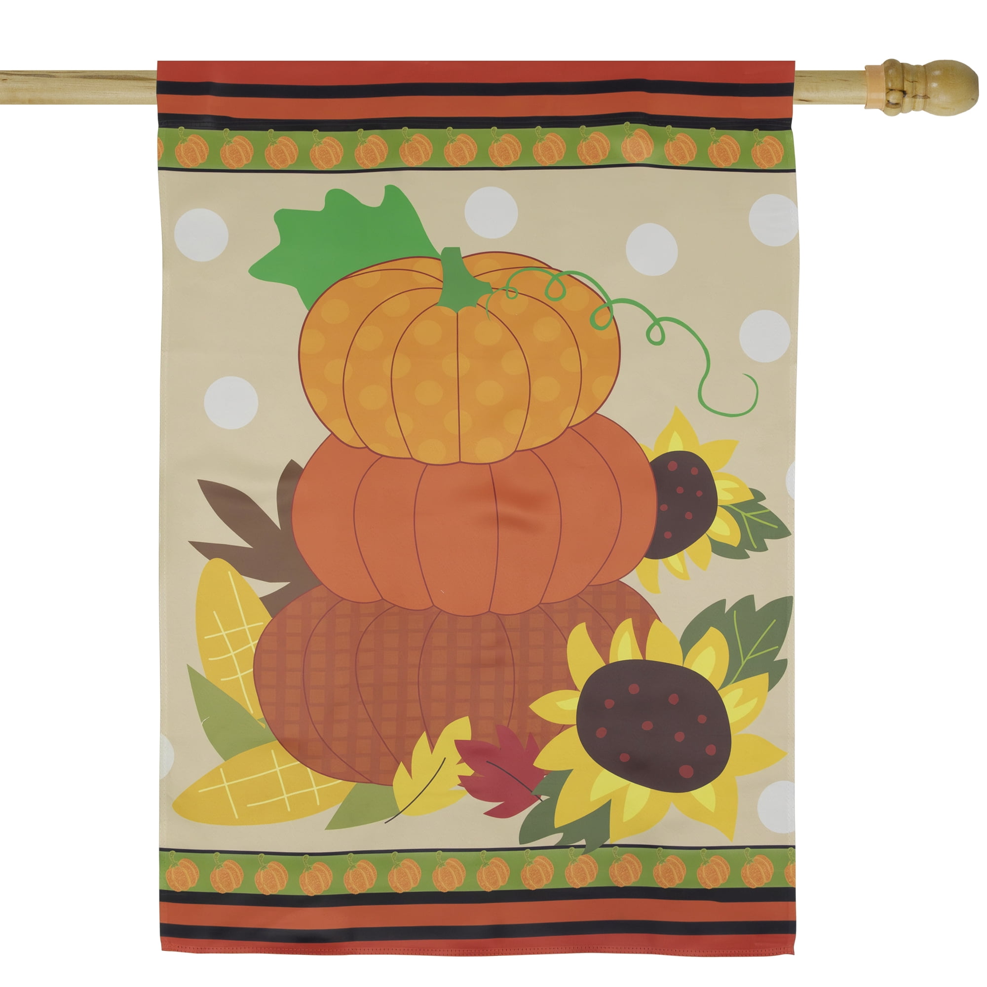 Pumpkins and Sunflowers Autumn Harvest Garden Flag 28" x 40"