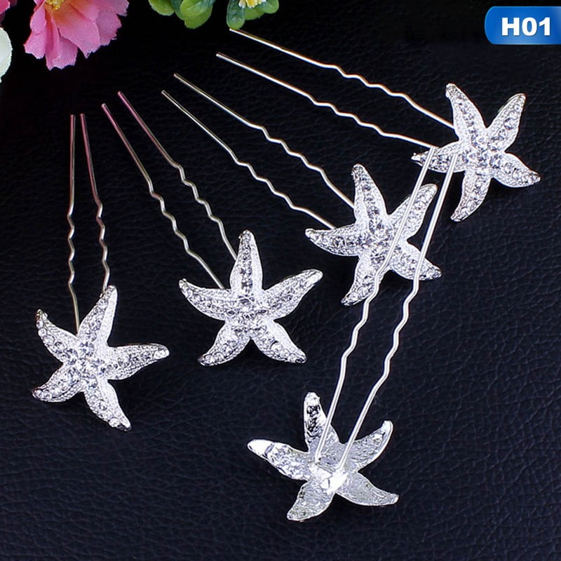 Fancyleo Clear Crystal Rhinestone Bridal Lady Hair Pins Wedding