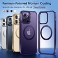 thumbnail image 5 of Polished Titanium for MagSafe iPhone 14 Pro Max Case, [12FT Military Grade Shockproof] Official Color Match for iPhone, Matte Back, Anti-Fingerprint, Magnetic Phone Cover 6.7 inch, Deep Purple, 5 of 15