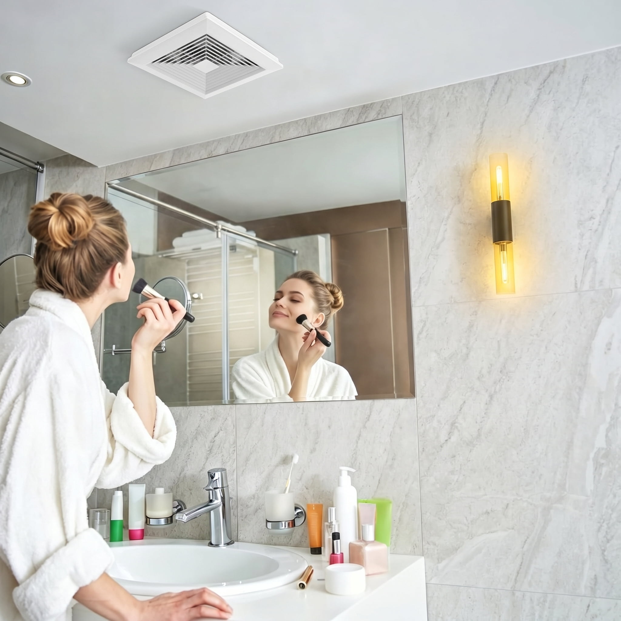 Bathroom Exhaust Fan Ceiling Ventilation Fan with Quiet Brushless Motor for Kitchen Bedroom Office Ventilation
